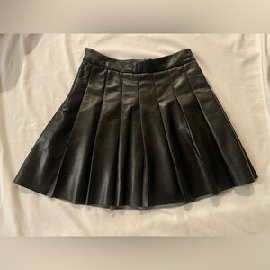 Aritzia Sunday Best Black Faux Leather Pleated Mini Skirt